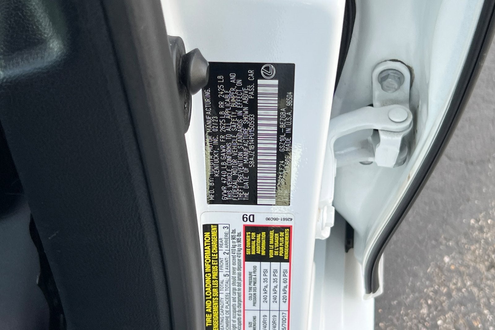 2023 Lexus ES ES 350 F SPORT Handling